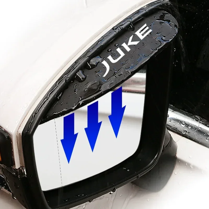 Car Rearview Mirror Rain Eyebrow For Nissan Juke F15 F16 Silica Gel Car Rearview Visor Rain Cover Auto External Accessory