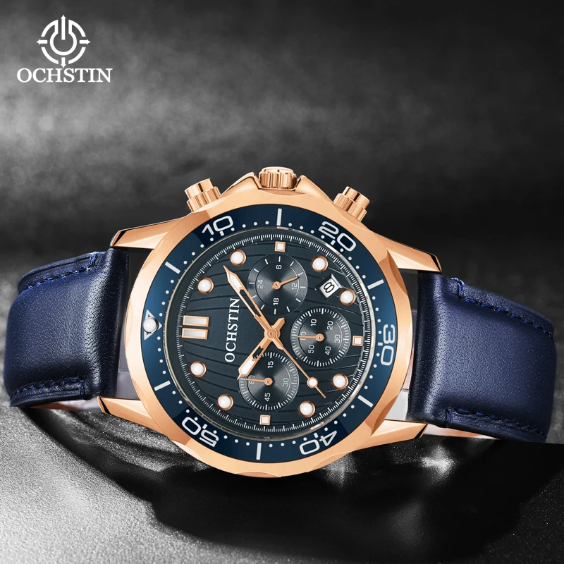 OCHSTIN Promotional Model 2024 Mariner Casual Simple Watch Multifunction Quartz Movement Men's Quartz Watch