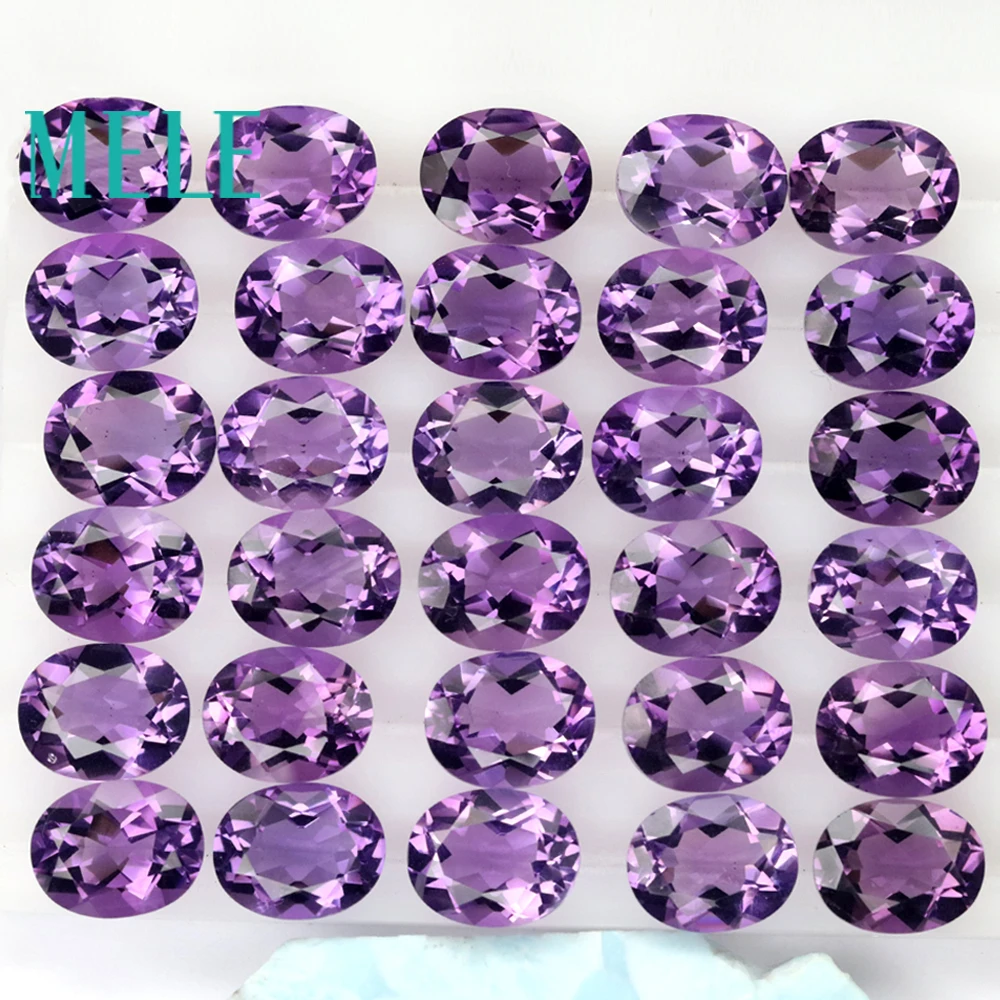 Amethyst Oval Shape 8*10mm Natural Deep Purple Color Good Cut Fashion Jewelry Design Gemstone For Jewelry Making DIY Gemstone