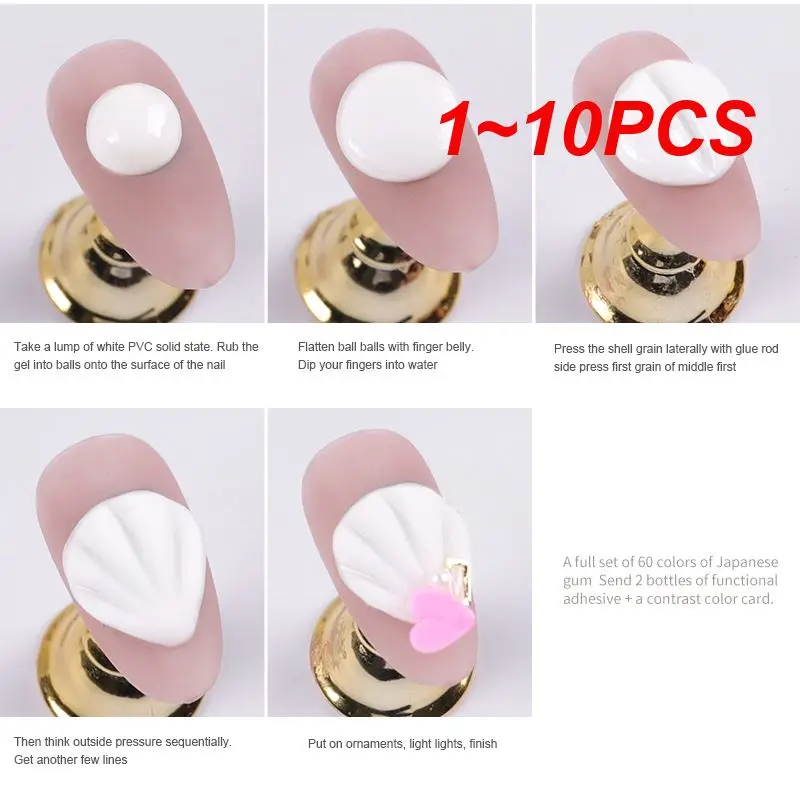 

1 ~ 10 шт. трехмерная универсальная глина, мягкий клей, резная модель для дизайна ногтей, твердый гель из ПВХ, глина для ногтей, украшение для дизайна ногтей, 8 мл