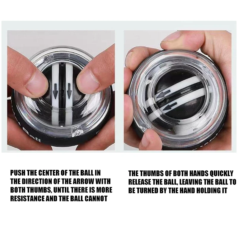 Home Wrist Ball Fitness Metal Self-starting Silent Arm Strength Wrist Grip Men's Centrifugal Strength Trainer Hand Strengthener Forearm Exerciser Gyro Ball Wrist Exerciser Hand Grip Strengthener Gyro Wrist Ball Power Ball Hand Grip Trainer