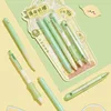 Lopet 4pc/Set Student Stationery Gel Pen Rotate/Press Quick-drying Fragrance Black Core Multiple Styles Writing Experience 2