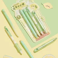 Lopet 4pc/Set Student Stationery Gel Pen Rotate/Press Quick-drying Fragrance Black Core Multiple Styles Writing Experience 2