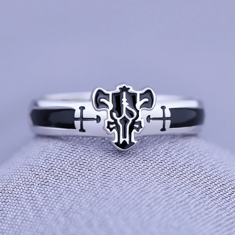 Anime Black Clover Quartet Knights Ring Demon Asta Cosplay Adjustable Opening Rings Unisex Jewelry Prop Accessories