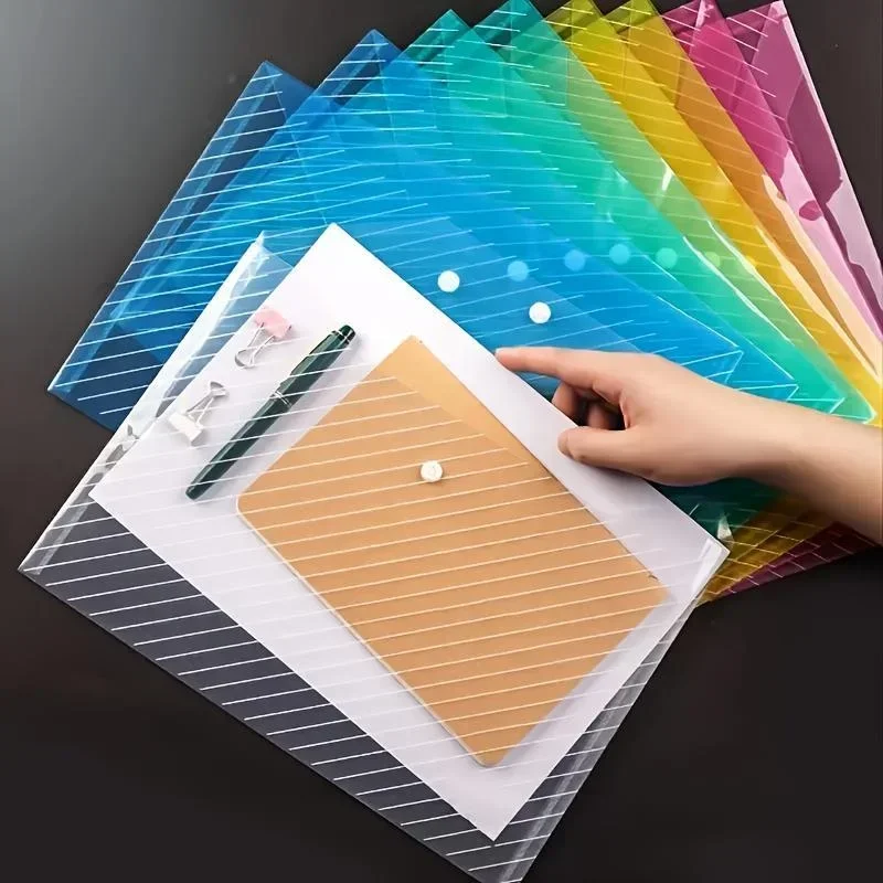 File Folder 5pcs Random Color Waterproof Large-capacity File Bag Test Paper Storage Bag Documents Organizer Home Office School Stationary