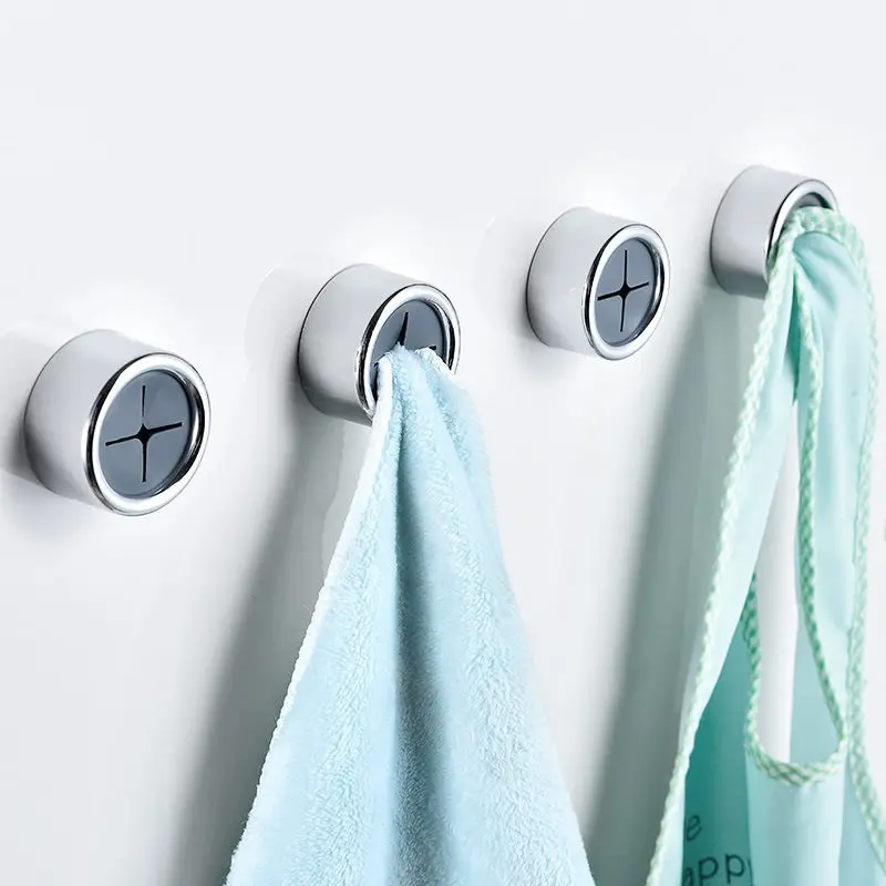 Kitchen Wall Mounted Mop Holder Bathroom Towel Holder Traceless Metal