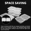 40/80Pcs Plastic Double Compartment Condiment Container with Lid Reusable Snack Containers for to-go Sauce Sampling Travel Snack 4