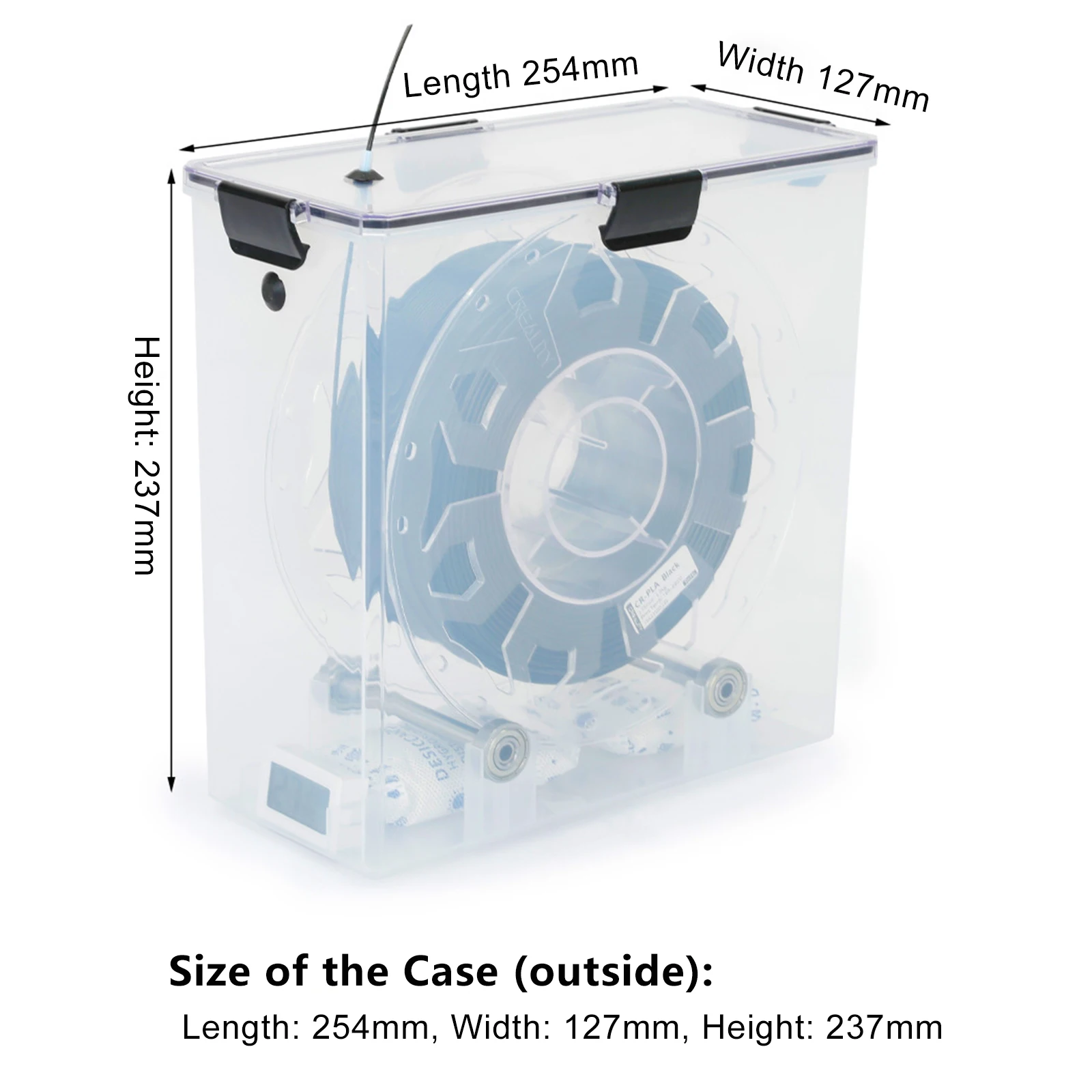 3Dプリンター部品フィラメントドライヤーボックス、気密性と耐湿