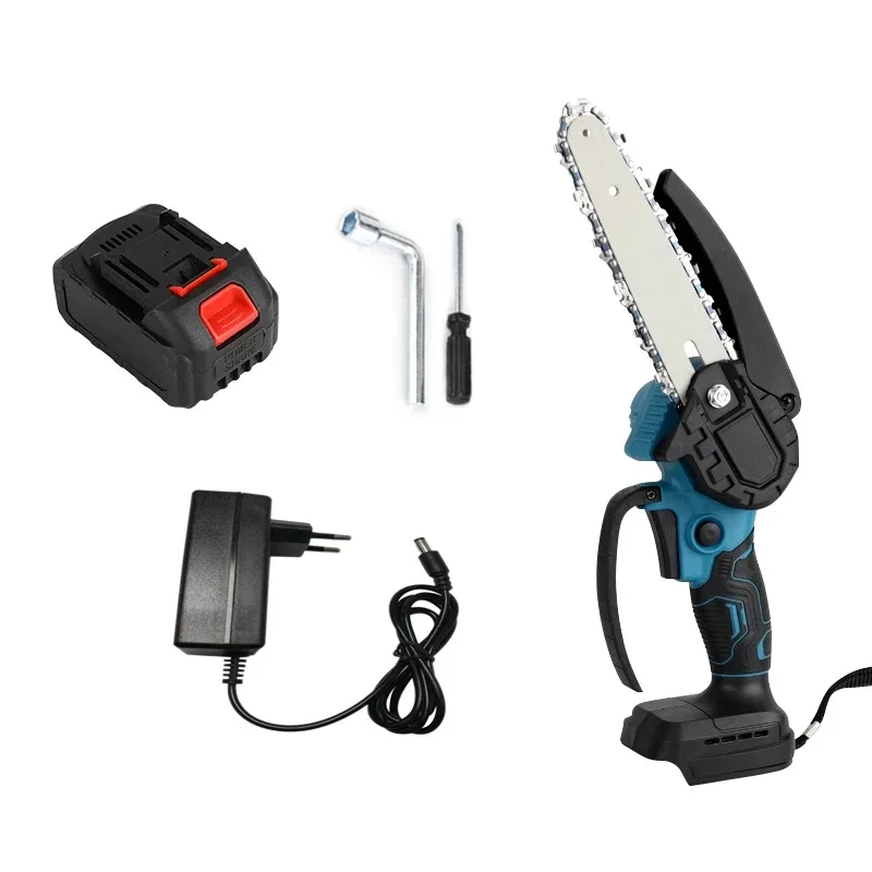 6 Inch Electric Chain Saw Handheld Chainsaw Tree Wood Cutter Pruning Portable Garden Power Tool Compatible Makita Battery