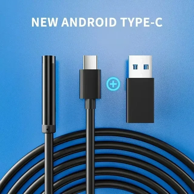 5.5MM USB TypeC Endoscope Camera IP67 Waterproof LED Flexible Borescope for Android/PC 3.5/5M Cable for Pipe/Sewer/Engine Repair 1