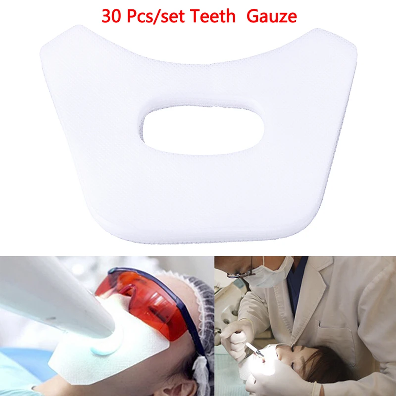 

30Pcs Teeth Whitening Face Gauze Dental Face Mask Mouth Mask For Tooth Whitening