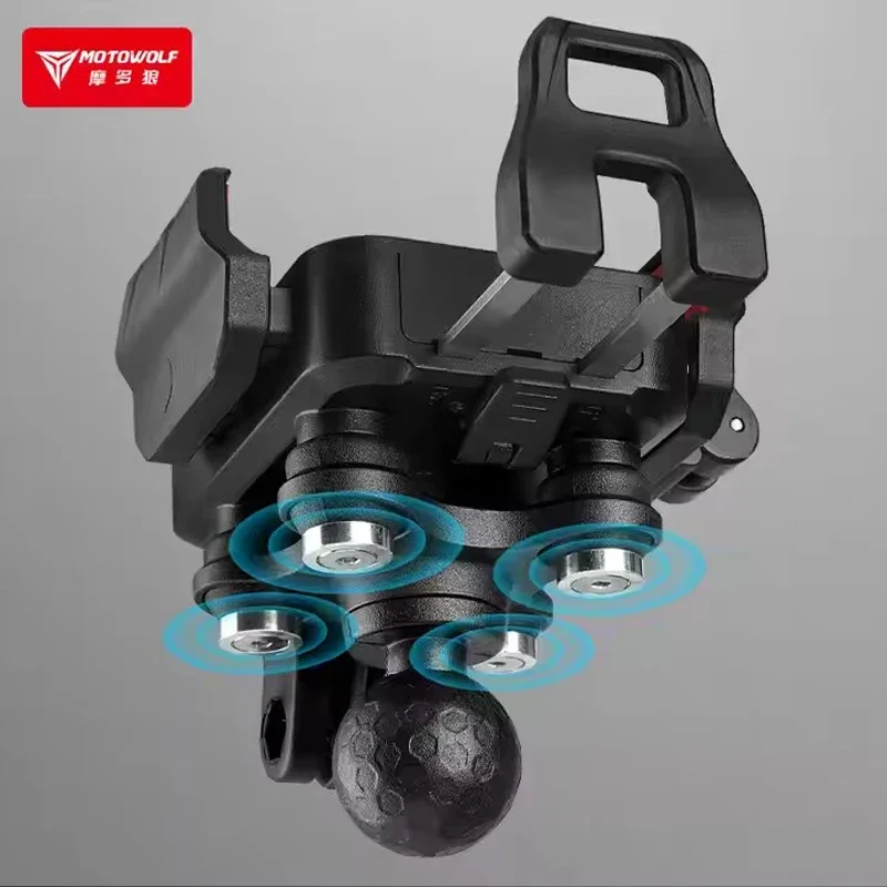 حامل هاتف دراجة نارية MOTOWOLF، مزود بشاحن من نوع...