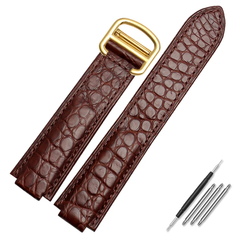 thumbnail image 1 of Correa de reloj de piel de cocodrilo para reloj convexo Cartier globo azul WSBB0025 W69012Z4 14-8 mm 16-8 mm 18-11 mm 20-12 mm 22-14 mm, 1 of 5
