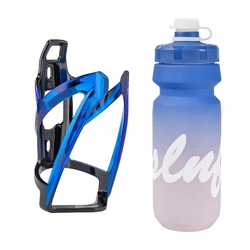 Enhanced Cycling Water Bottle with Bike Holder - 650ml Squeeze Sport Bottle (PURPLE)