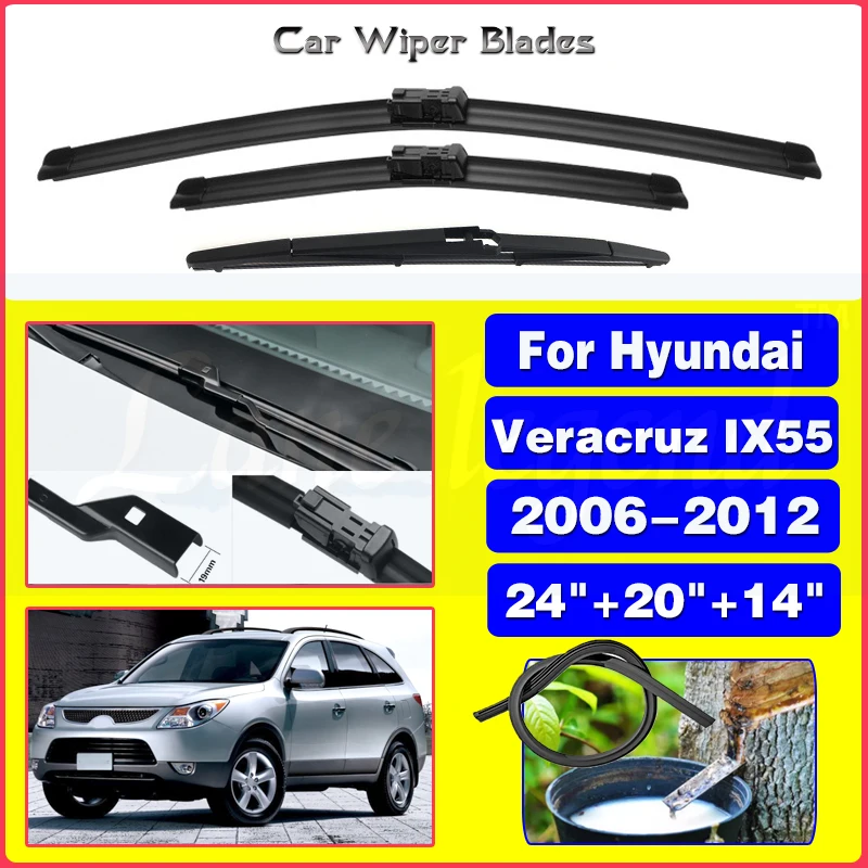 Pack Of 2) Rear Wiper Blade Set Replacement For Hyundai Veracruz IX55 2007-2012,Back Windshield Window,Rear Wiper Accessories In | Whizz
