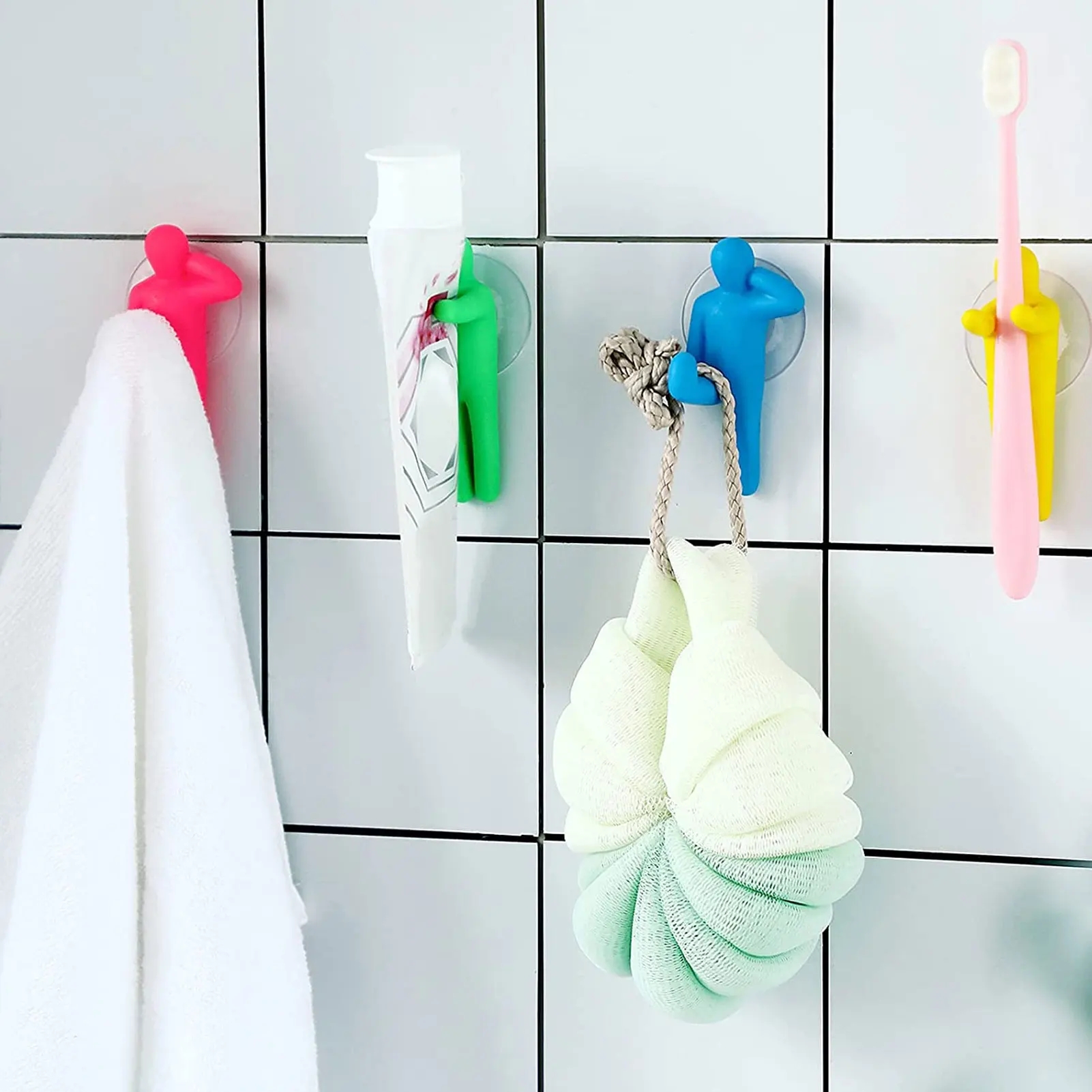Creative PVC Toothbrush Holder Wall Mounted Tooth Brush Storage Organizer Rack With Suction Cup Bathroom Accessories 1PC toothbrush holder