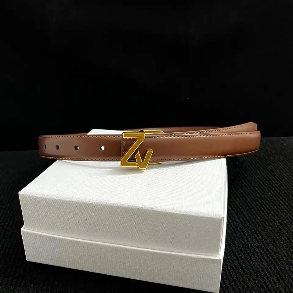 Thin 25mm Real Leather Brand Belt Women Luxury Design ladies Girl Belt for women Waist Chic Dress Party Belts for jeans