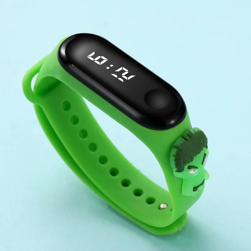Disney Hulk iron Man Xiaomi Children's Watch Sports Touch Electronic LED Waterproof Bracelet kids toy Watch Birthday Gifts 4