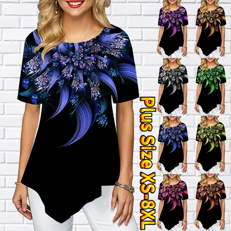 

Женские футболки Ummer с принтом в стиле ретро, повседневные уличные свободные топы с коротким рукавом и круглым вырезом, 2022