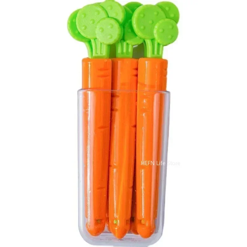Carrot Shape Portable Bag Clips, Food Snack Bag Sealing Clamp, Fresh Keeping Organizer, Kitchen Storage Tools, 5Pcs