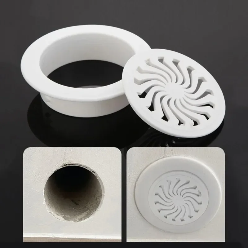 1pc Plastic Cover For Air Conditioning Holes Openings With Shutters Ventilation Grille Wall Hole Decoration 40-100mm Cover air conditioning hole cover