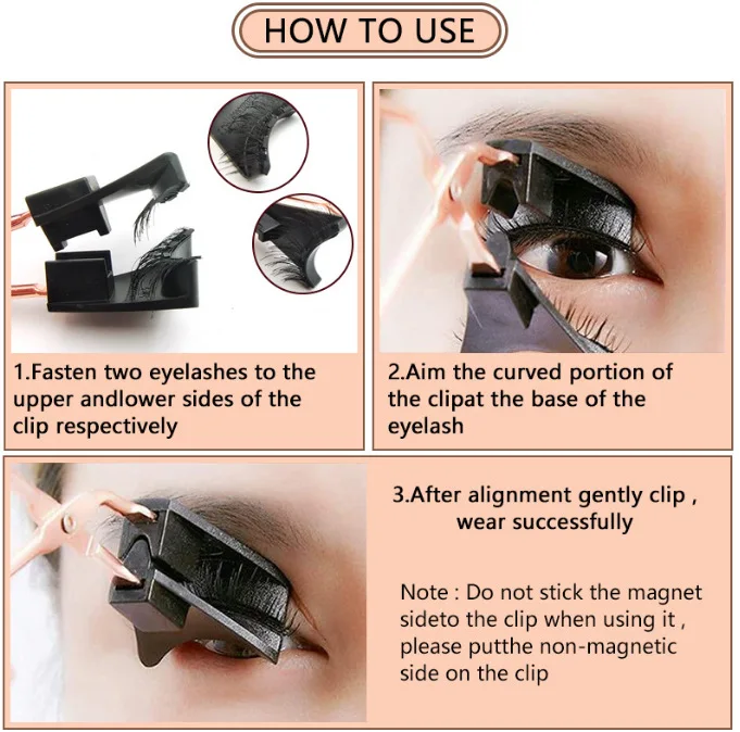 Magnetic False Eyelash Set With Eyelash Curler glue free reuseable easy wear 8pcs/12pcs 2/5 2Pairs fake eyelashes