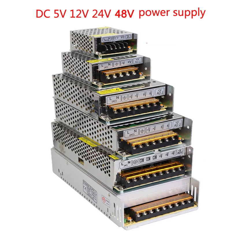 

VUSUM Lighting Transformer AC110V-220V to DC 5V 12V 24V 48V Power Supply Adapter 2A 5A 10A 15A 20A 30A LED Strip Switch Driver