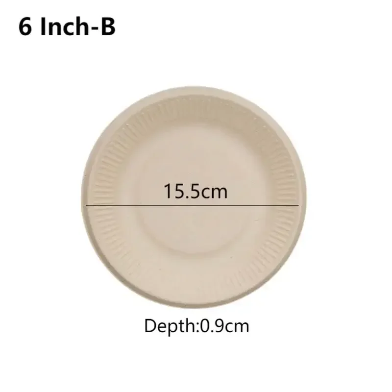 50pcs 3/5/6 Inch Disposable Plates Eco-Friendly Degradable Paper Plate For Barbecue Picnic Office Birthday Party Supplies - 15