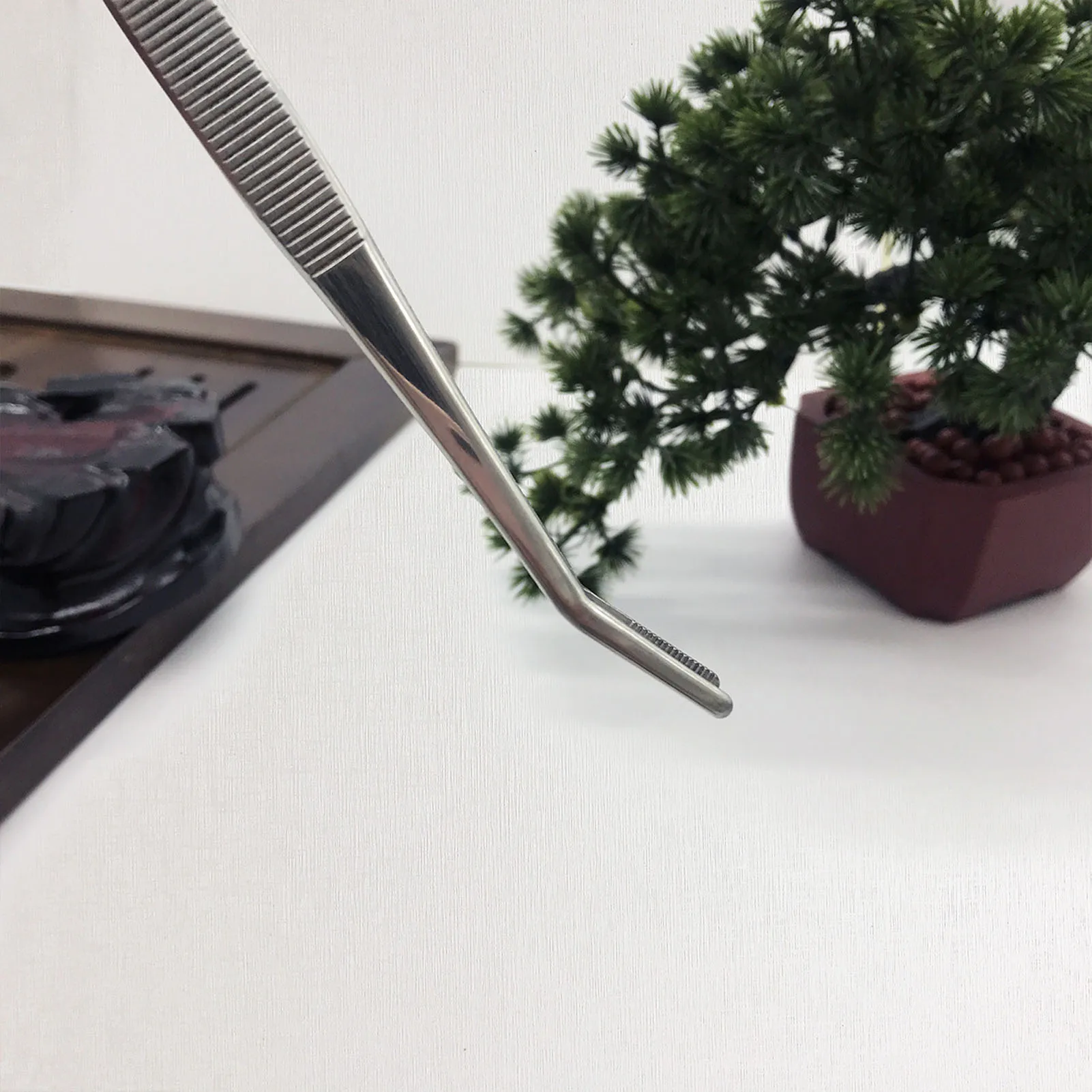 Bonsai Tweezers Curved Tip Stainless Steel Professional Potted Plant Tweezers With Spatula For Garden Planting precision tweezers,tweezer tool