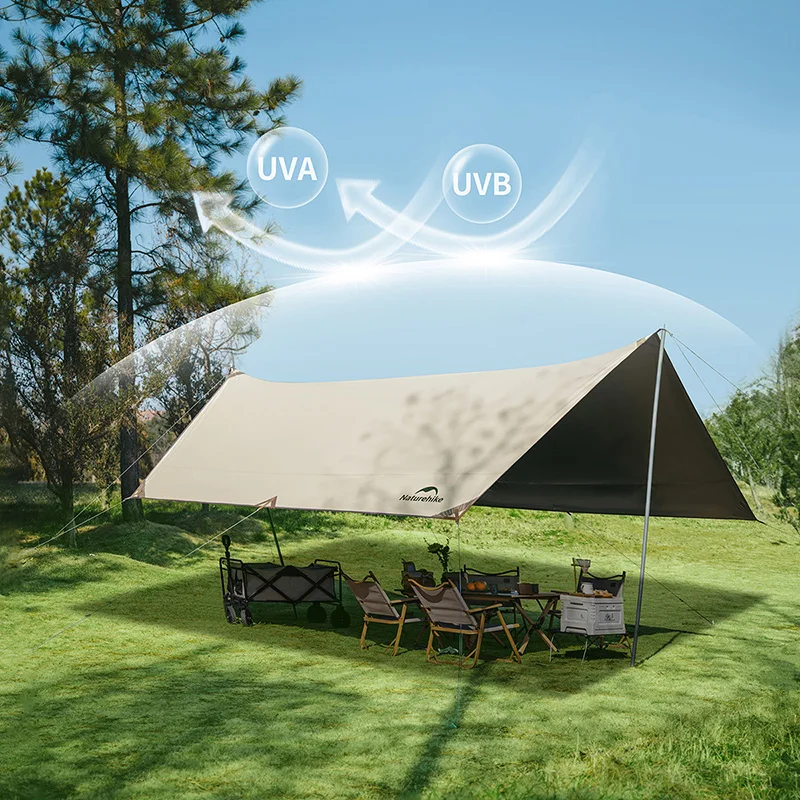 Naturehike 8-12 Person Sun Shelter Camping Tent Outdoor Waterproof Sunshade Awning Beach 150d Black Glue Coating Canopy Tents