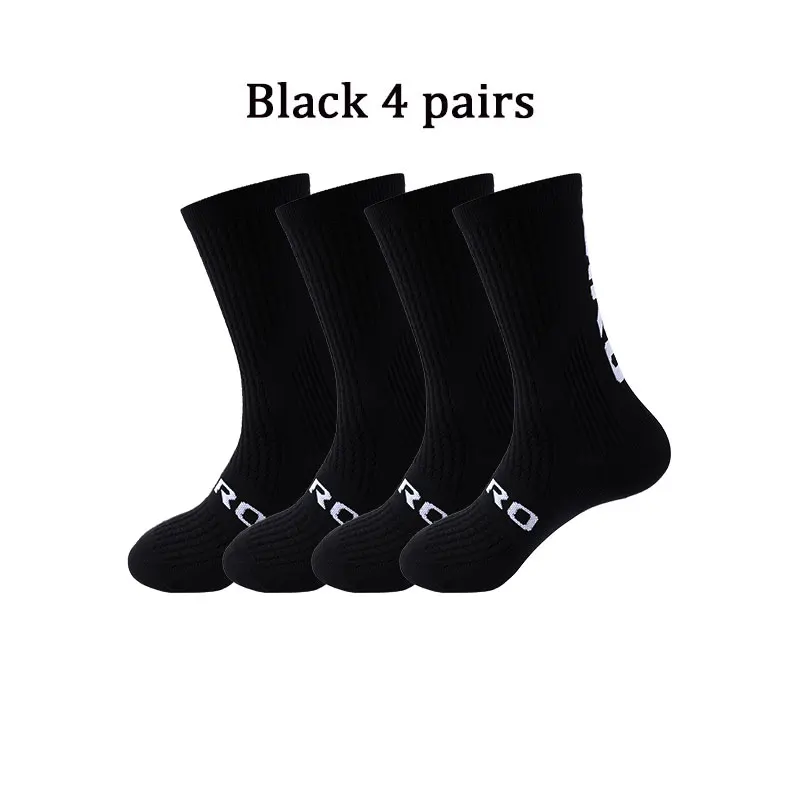 4 Paris/Set Cycling Socks New Profesional Running Socks Compression Basketball Soccer Sport Man And Woman Hiking Football White