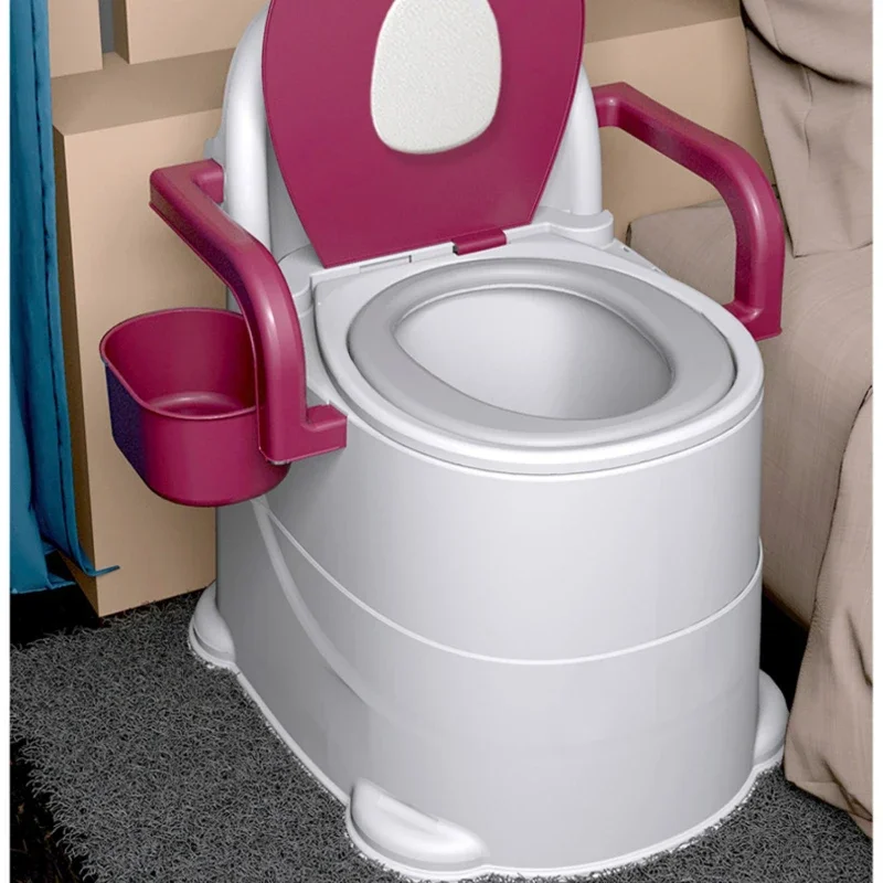 Removable Elderly Commode Chair, Anti-Odor Portable Toilet, Household Bedside Restroom,  Mobile Seat, Flexible Restroom Chair 5