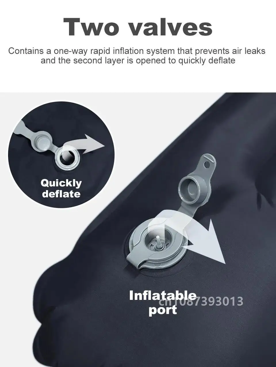 Description Picture 5 of itemOutdoor Camping Sleeping Pad Folding Sleep Mat Beach Inflat Mattress with Pillows Ultralight Air Mat Travel Hiking New