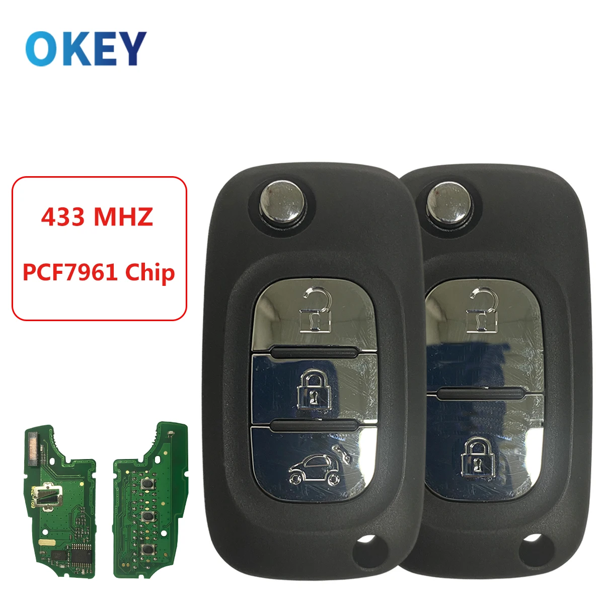 

Okey 4A PCF7961 433MHz For Mercedes Benz Smart Fortwo 453 Forfour 2015-2017 CWTWB1G767 TWB1G767 Remote Control Car Key