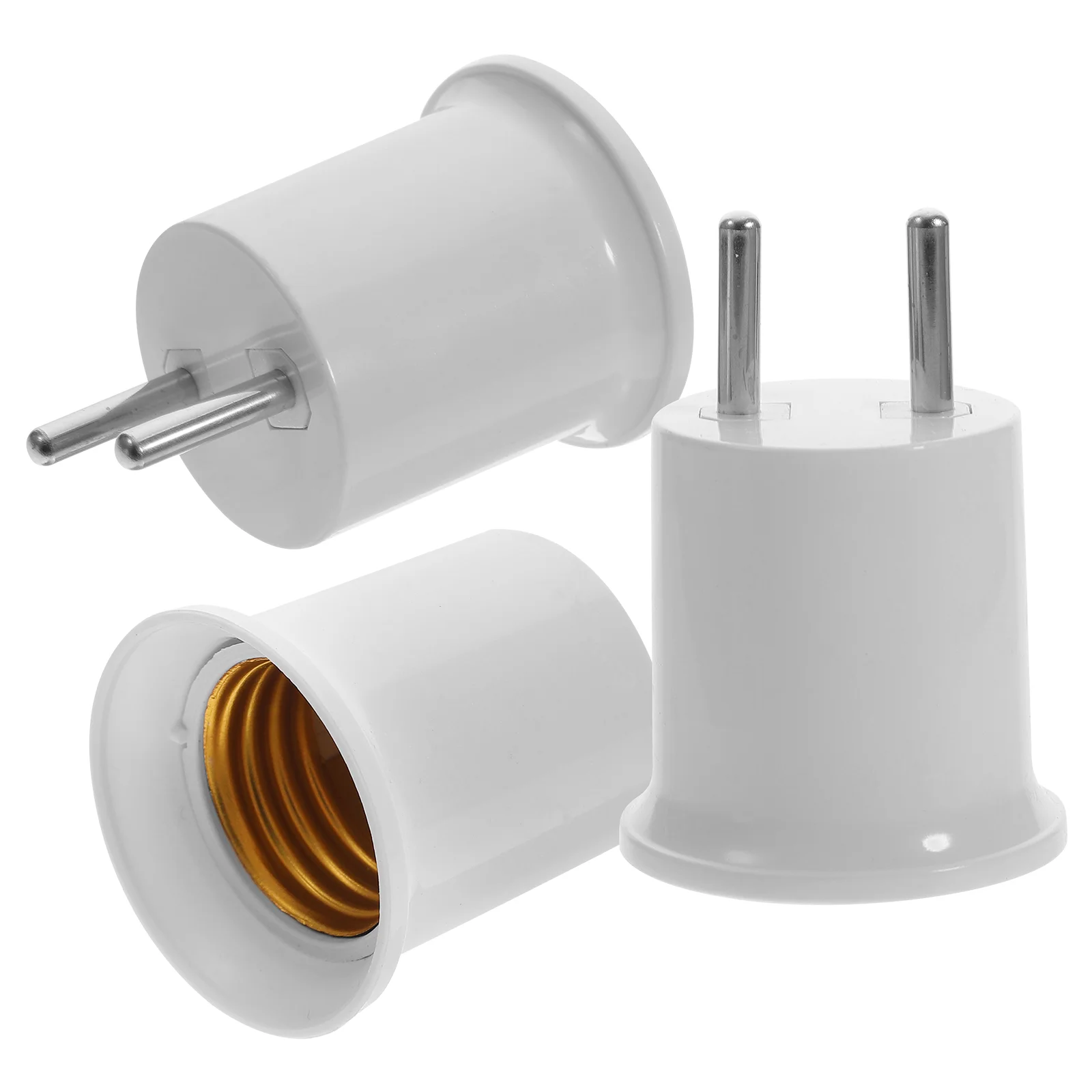 

3 Pcs E26 Conversion Socket E27 Bulb Holder Light Outlet Adapter Base Lamp Copper Threaded Plug in