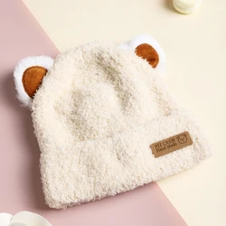Cozy Knit Bear Beanie with Earflaps - Windproof Winter Hat (Style 2)
