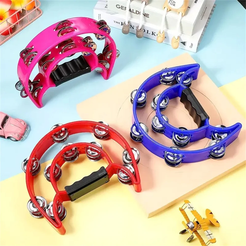 Percussion Instrument Plastic Double-layer Flower Drum Ring Karaoke Hand Bell Double Row Flower Bell Drum Musical Instrument