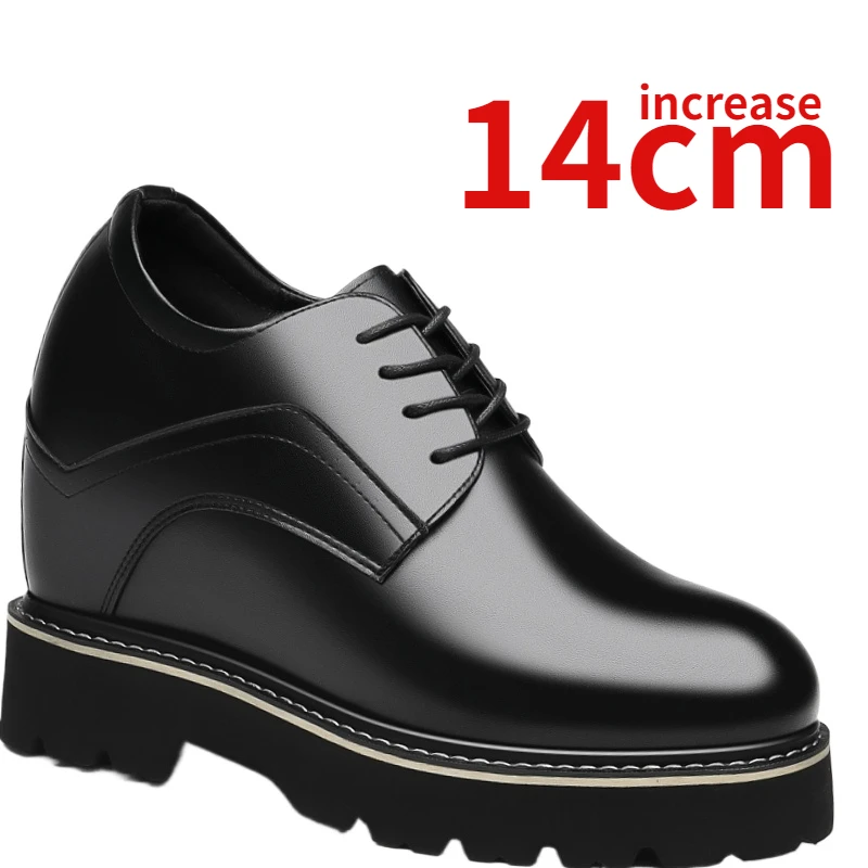 Derby for Men's Dress Shoes Increased 14cm Wedding Leather Shoes