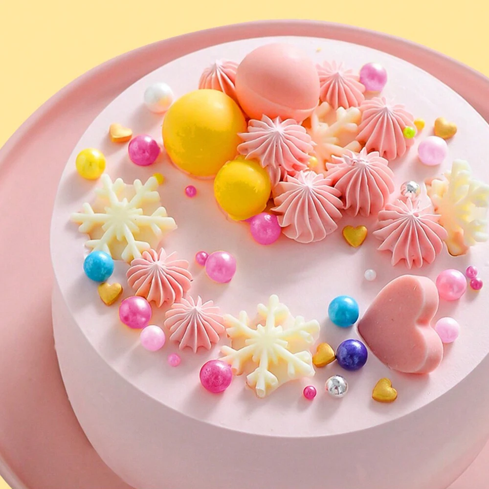 Colorful Pearl Sprinkles Cake Topper for Birthday Party Dessert Decor