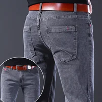 Men Comfortable Cotton Fashion European American Style Stretch Jeans Luxury Men's Denim Pants Slim Straight Grey Denim Pants 1