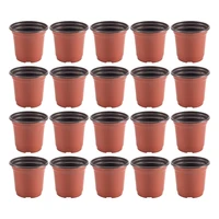 200Pcs 4 Inch Plastic Flower Seedlings Nursery Supplies Planter Pot/Pots Containers Seed Starting Pots Planting Pots 1