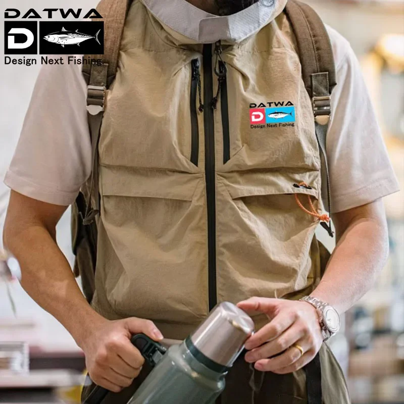 Datwa 남성용 야외 레저 낚시 조끼, 멀티 포켓 통기성 야외 스포츠 코트, 낚시 등산 디자인, 레저 조끼, 여름