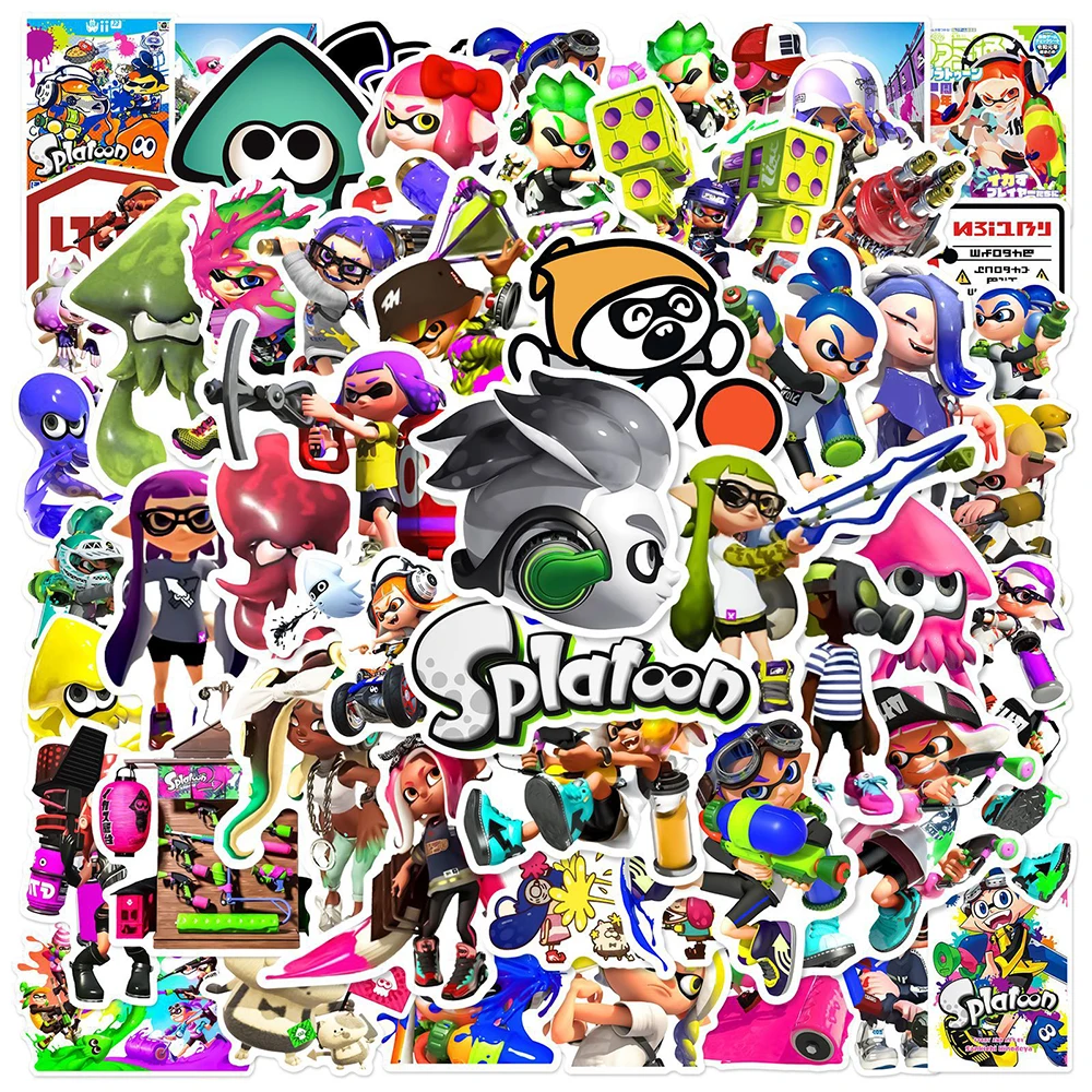 Cool Splatoon Game Anime Adesivos para crianças, DIY Graffiti Sticker, Toy Gift, Motocicleta, Laptop, Mala, Telefone, Moda legal, 10 pcs, 30 pcs, 50pcs