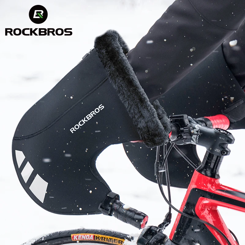 ROCKBROS Winter Bicycle Gloves Thermal Mountain Road Mittens Bike Bar Mitts SBR Handlebar Cover