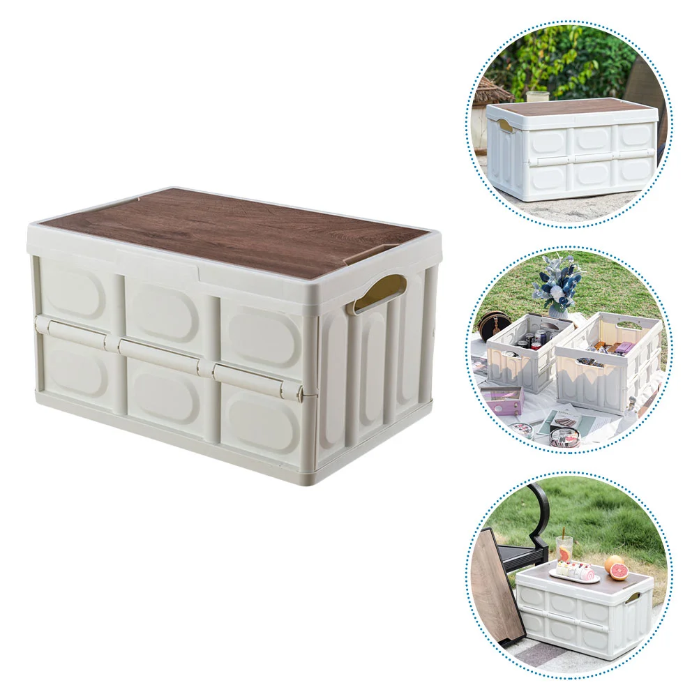 

Collapsible Storage Box Crates Tote Storage Box Container Stackable Folding Utility Crates for Clothes Books Snack Shoe White
