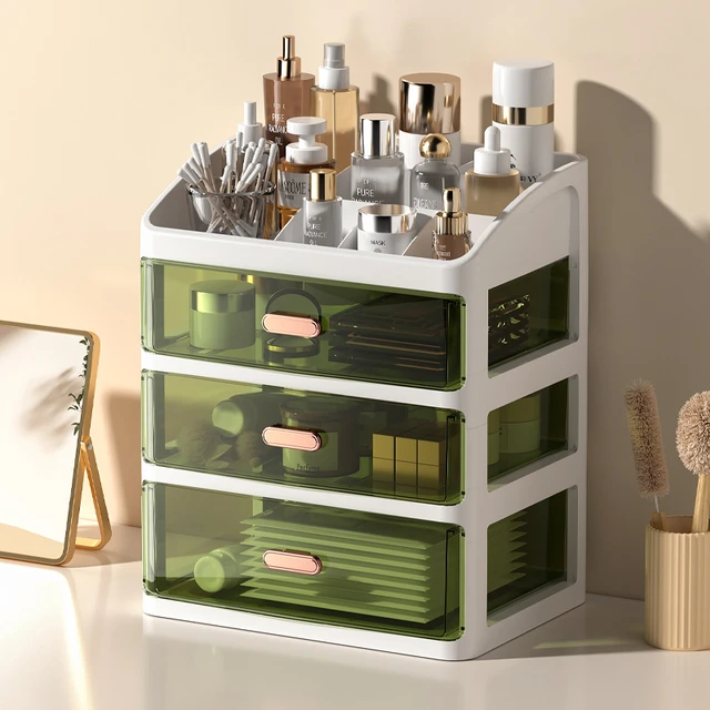 Boîte de rangement multifonction en plastique transparent, petit tiroir,  boîte de rangement de bureau, organisateur de maquillage, papeterie -  AliExpress