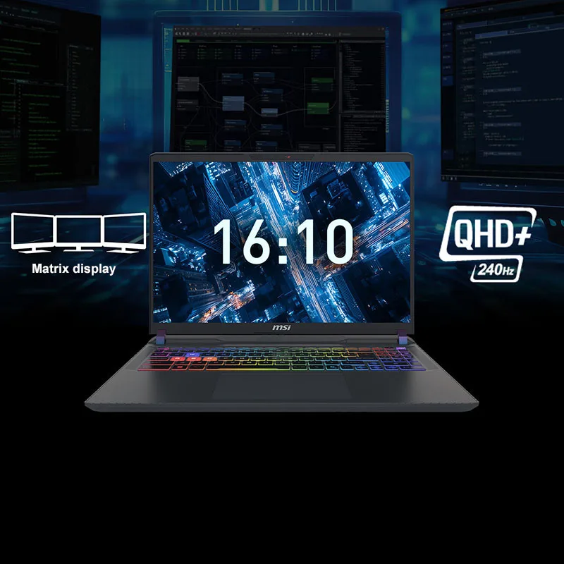 2025 MSI Vector 16 HX AI Gaming Laptop 16 Inch 2.5K 240Hz IPS Screen Notebook Ultra 9-275HX 16GB 1TB RTX5080 Netbook Computer PC 5