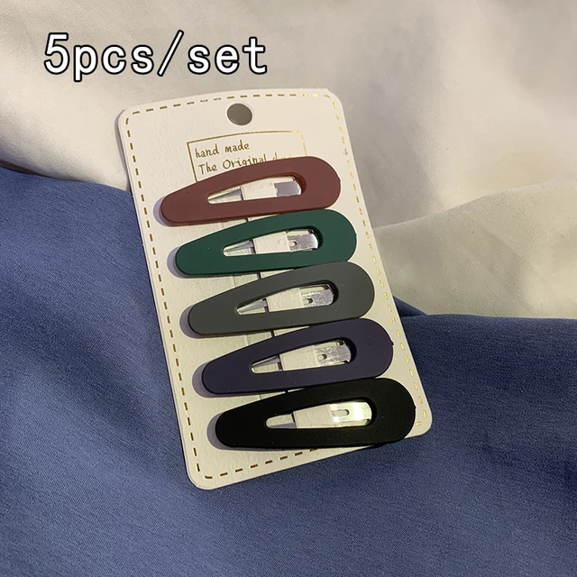 Hairpin Korean Simple Bb Clip Bangs Headdress Macaron Girl Hair Accessories Set Metal Hair Claws Ladies Hairgrip Headwear 5pcs