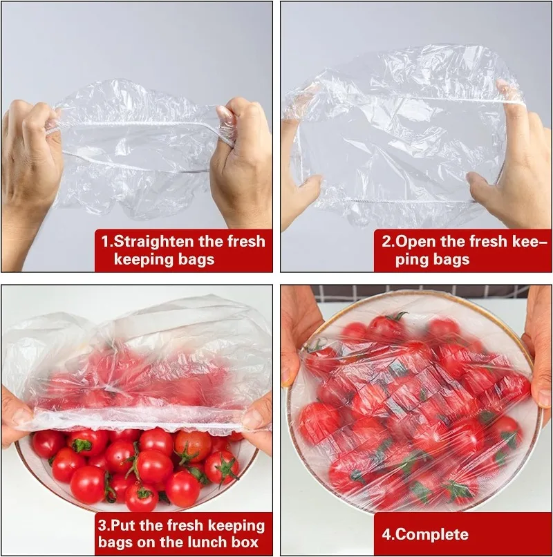 Food Cover Transparent Disposable Plastic Fresh-keeping Saran Warp Elastic Shoe Cover Shower Headgear Bags