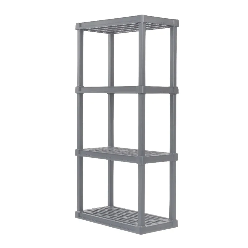 

IRIS USA, Plastic Rack Shelf with 4 Medium Shelves, Elephant Gray